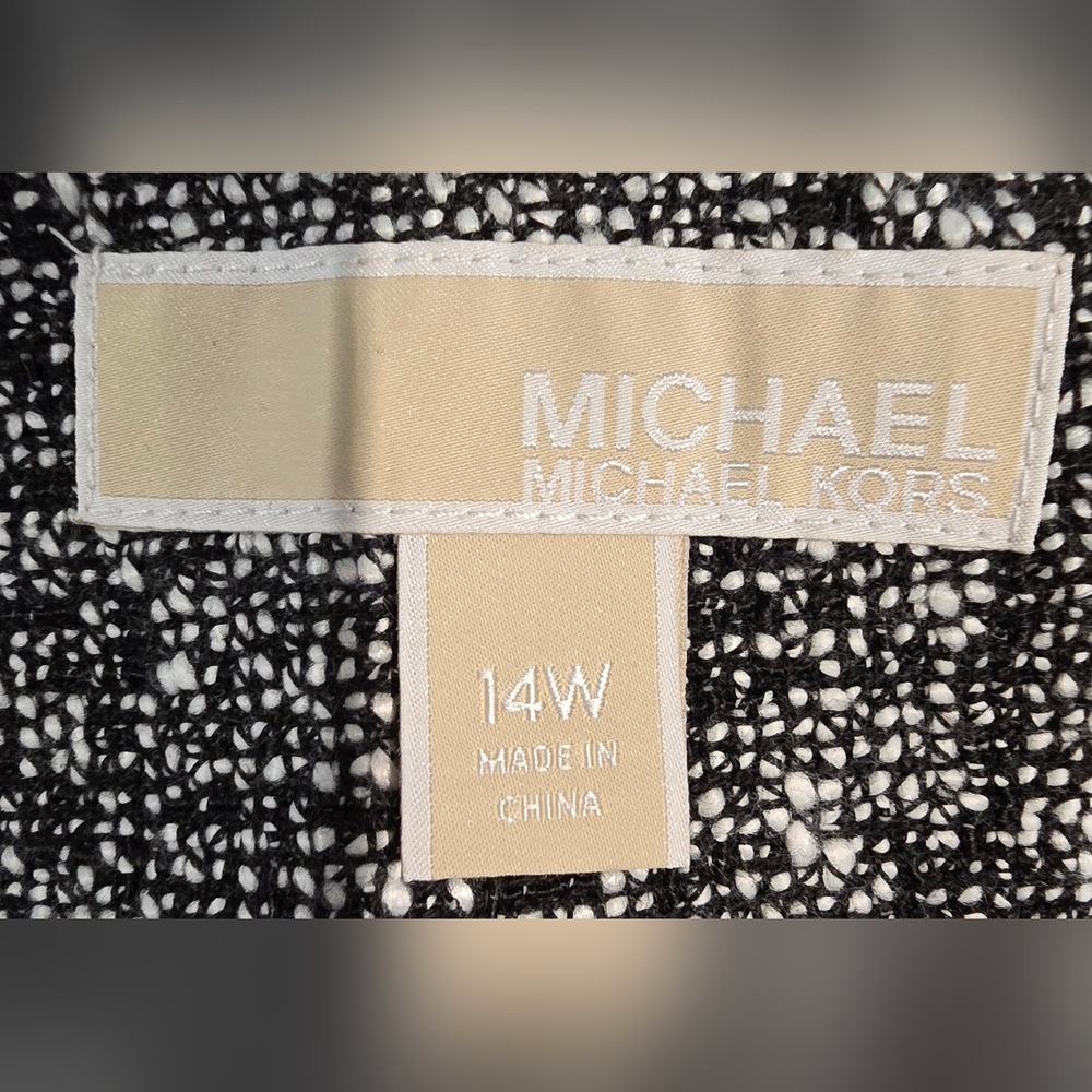 Michael Kors Black And White Tweed Shift Dress Size 14W - Picture 5 of 8